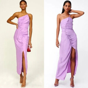 Suboo Purple Slit Cocktail Gala Formal Maxi Dress L
